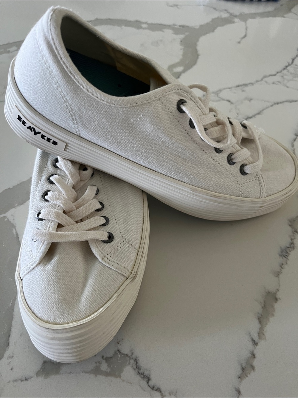 SeaVees Monterey Lace-Up Sneakers in White